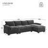 TIRAMISUBEST Modern Sectional Sofa with Double Cushions, Upholstered L-Shaped Couch with Reversible Chaise and Pockets - 2 of 4