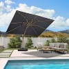 PURPLE LEAF Patio Cantilever Umbrella Teak Finished Aluminum Frame Large Offset Outdoor Sun Umbrellas with Base for Pool Garden Deck - 2 of 4