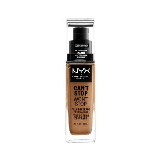 NYX Professional Makeup Can't Stop Won't Stop 24Hr Full Coverage Matte Finish Foundation - 14 Golden Honey - 1.3 fl oz