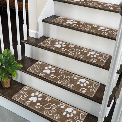 Sussexhome Paw Collection Non-Slip Carpet Stair Treads for Wooden Steps, 9" X 28" , Pack of 4/7/10/13/15