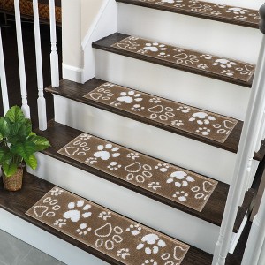 Sussexhome Paw Collection Non-Slip Carpet Stair Treads for Wooden Steps, 9" X 28" , Pack of 4/7/10/13/15 - 1 of 4