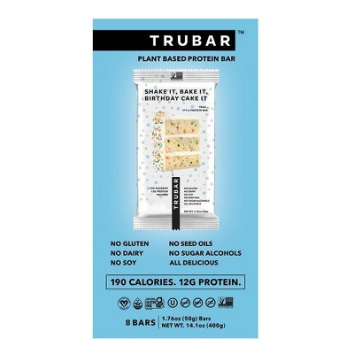 TRUBAR 12g Plant Based Protein Bars - Shake It Bake It Birthday Cake It - 12ct