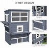 Gsluuk PawHut 3-Story Cat House Feral Cat Shelter, Outdoor Kitten Condo with Raised Floor, Asphalt Roof, Escape Doors, Jumping Platforms, Dark Gray - 3 of 4