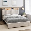 Bed Frame with Storage Drawer, Upholstered Platform Bed with Storage Headboard and Charging Station, No Box Spring Needed, Easy Assembly - 3 of 4