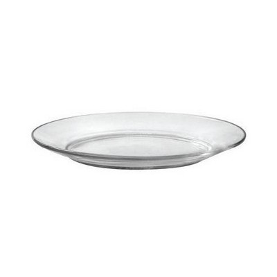 Duralex Lys 6 Piece 7.5 Inch Round Clear Tempered Glass Dessert Serving Plate Dinnerware Set for Cake, Fruit, and Salad