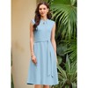 INSPIRE CHIC Women's Sleeveless Pleated Crew Neck Keyhole Tie Waist Summer A-Line Midi Dresses - 2 of 4