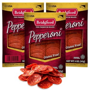 Bridgford Sliced Pepperoni 5 oz  - Ready-to-Eat Pepperoni Slices for Pizza and Sandwiches with Zero Carb Ideal for your Keto Diets - 1 of 4