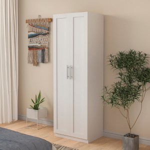VYNXARIA High wardrobe and kitchen cabinet with 2 doors and 3 partitions to separate 4 storage spaces, White - 1 of 4