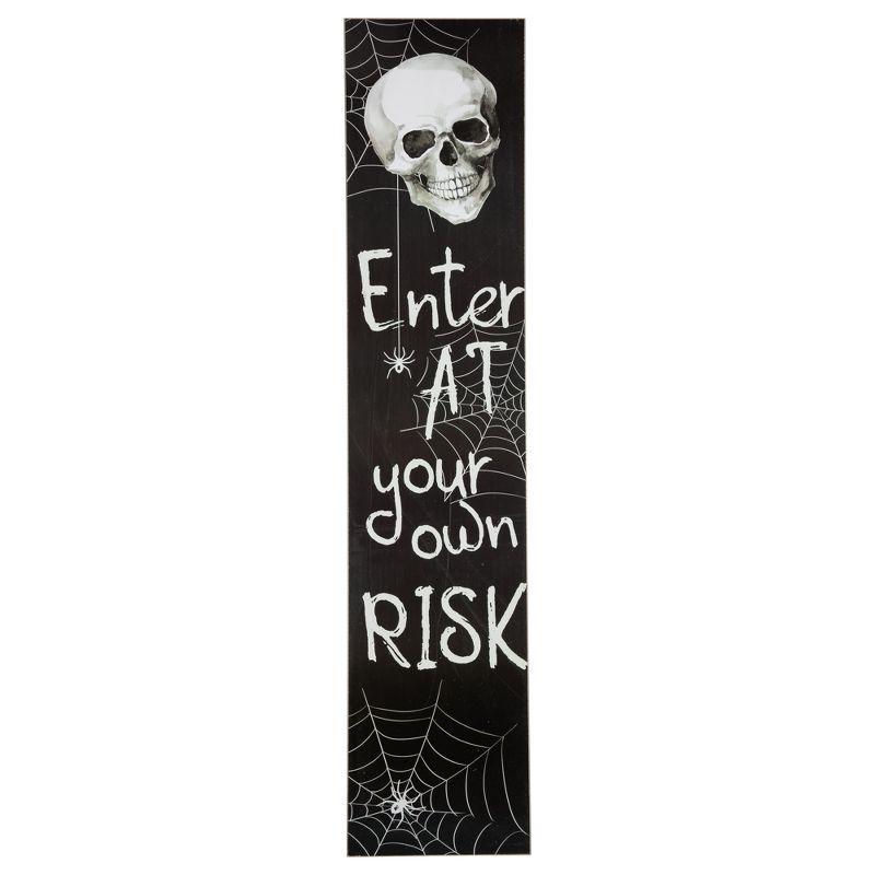 Northlight 36" Enter at Your Own Risk Wooden Halloween Porch Board Sign Decoration, 1 of 5