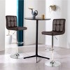 Costway Set of 2 Bar Stools Adjustable PU Leather Swivel Kitchen Counter Bar Chair Brown - 2 of 4