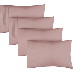 Ultra Soft Solid Pillowcases Set of 4 - Cozy & Breathable 4 Piece Pillow Covers - CGK Linens - 1 of 4