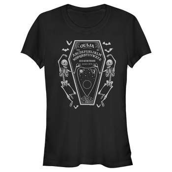 Juniors Womens Ouija Halloween Coffin T-Shirt