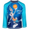 SPACE JAM Looney Tunes Buggs Bunny Daffy Duck Sylvester Little Boys Swim Rash Guard Swim Trunks Blue 4 - 3 of 4