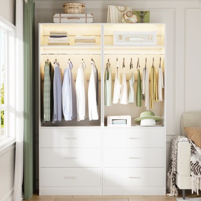 Aheaplus Freestanding 24" Closet System with 3 Wood Drawers