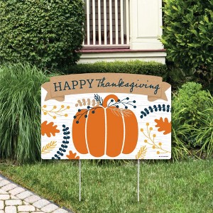 Big Dot of Happiness Happy Thanksgiving - Fall Harvest Party Yard Sign Lawn Decorations - Party Yardy Sign - 1 of 4