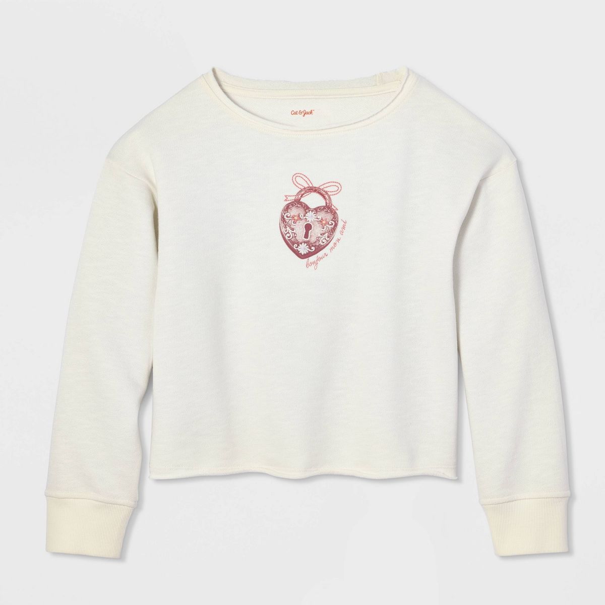 Girls' French Terry Off The Shoulder Graphic Pullover Sweatshirt - Cat & Jack™ - thumbnail 2