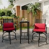 Outdoor High Swivel Bar Stools, Bar Height Patio Chairs with Seat Cushion, Counter Height Tall Patio Swivel Chairs, Outdoor Swivel Bar Chairs Set of 2 - 3 of 4