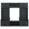 4-in-1 Hall Tree with Storage Cabinets, Drawers, Bench, 7 Hooks, Detachable MDF Entryway Coat Rack for Hallway or Mudroom - Cuddlewood - 3 of 4