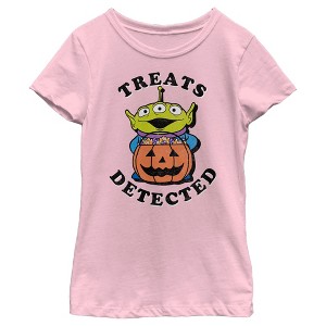 Girl's Monsters Inc Halloween Alien Treats Detected T-Shirt - 1 of 4