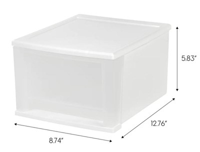 IRIS USA 4Pack 17qt/4.2gal Medium Plastic Stackable Storage Drawers, Black  