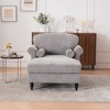 43.3''W Chenille Oversized Chaise Lounge Armchair with Wide Seat, Lazy Sleeper, and Rubber Wood Legs for Living Room and Bedroom - 3 of 4