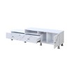67.8" Faux Marble TV Stand with Silver-Tone Legs, Drawers, Shelves, and Modern Contemporary Style for Living Room - 2 of 4
