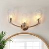 LNC Azfenro Polished Gold and Texture Glass Modern/Contemporary  Vanity Lights, 1 Light/2 Light/3Light/4Light - 2 of 4
