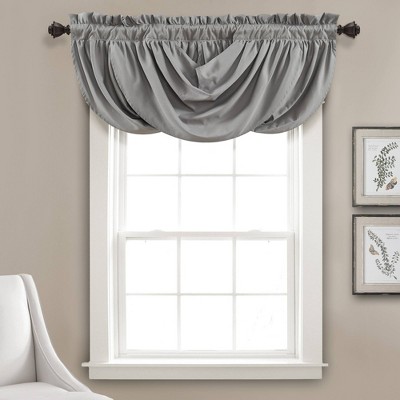 18"x42" Lucia Window Valance Gray - Lush Décor