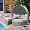 Nestfair Wicker Outdoor Round Sectional Daybed with Retractable Canopy Cushions - 3 of 4