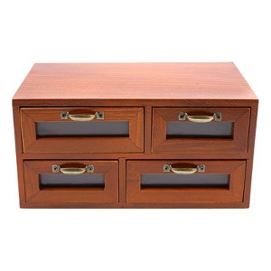 YIYIBYUS Wooden Desk Organizer with Drawers Desktop Storage Cabinet - 1 of 4