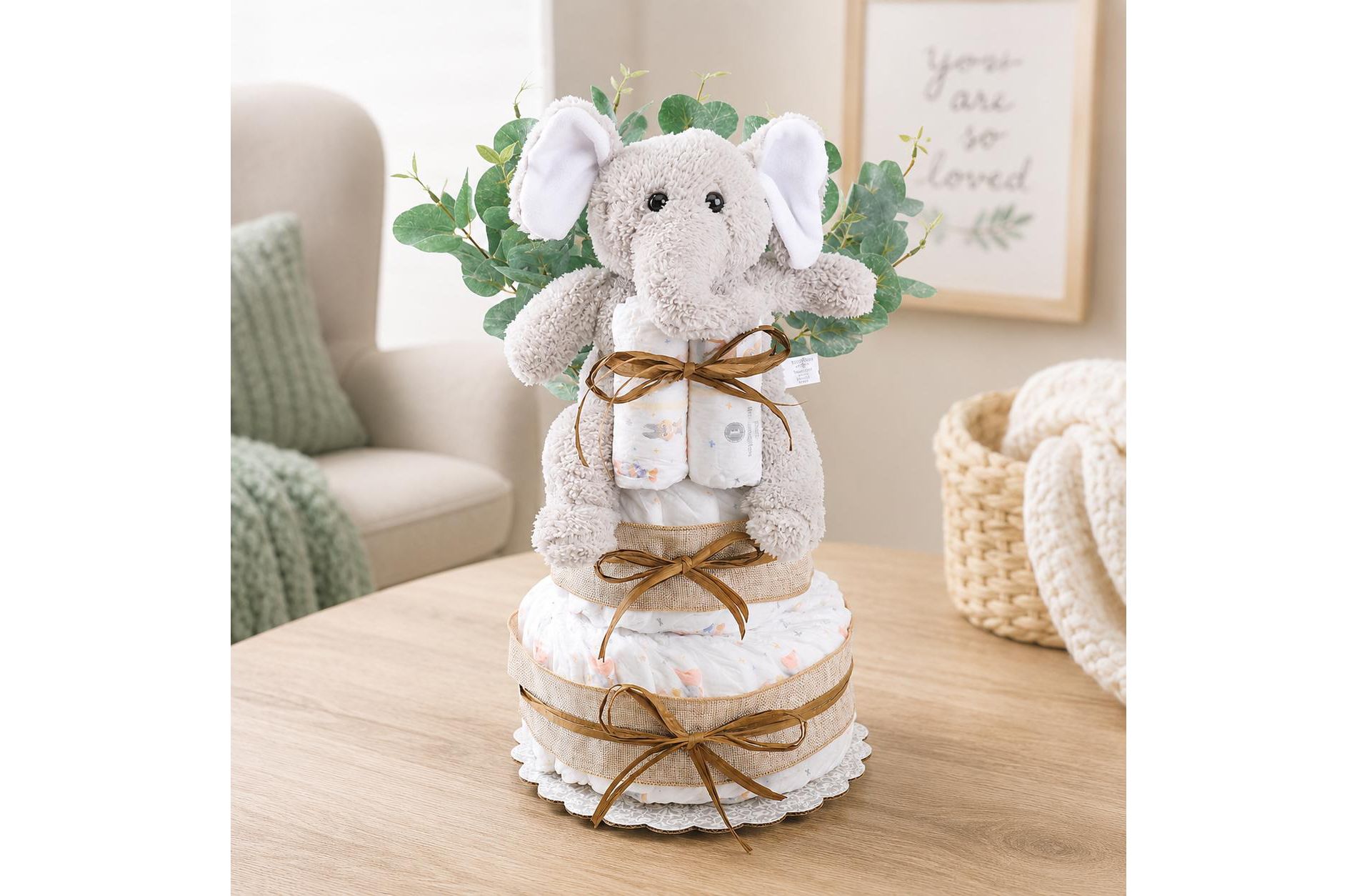 Wild About Baby Two-Tier Diaper Cake Gift Basket