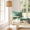 61" 2-Light Ocata Coastal Bohemian Iron/Rattan LED Floor Lamp with Pull-Chain Brown Wood (Includes LED Light Bulb) - JONATHAN Y - image 4 of 4