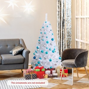 Costway 5/6/7/8 FT Artificial Christmas Tree Unlit Christmas Tree with 350/650/950/1138 Branch Tips Foldable Metal Stand - 1 of 4