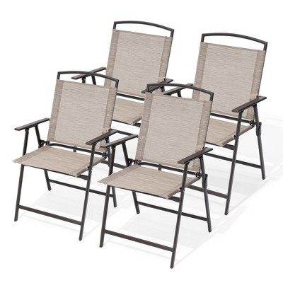 Pellebant Set of 4 Patio Folding Chairs 4-Pack Dining Chairs