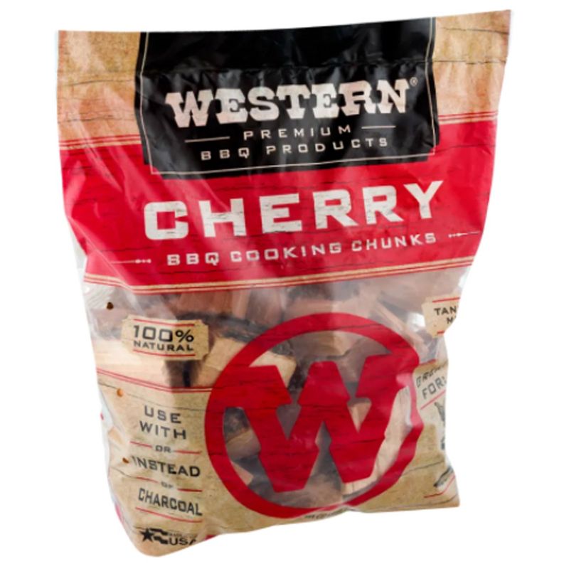 Western BBQ Smoking Barbecue Wood Grill Cooking Chunks, Cherry, 2 of 7