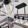 32" Industrial Farmhouse Rectangle Pendant Light, 5-Light Chandelier with Lampshade for Dining Room, Kitchen Island, Cafe Decor (No Bulbs) - 4 of 4