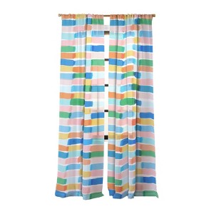 Jacqueline Maldonado Dreamy Watercolor Dashes Multi Set of 2 Panel Sheer Window Curtain - Deny Designs - 1 of 4