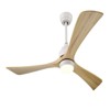 52" Modern Industrial Wooden Ceiling Fan with Light Kit & Remote Control – Reversible Blades for Year-Round Comfort, Adjustable Height, White/Wood - 3 of 4