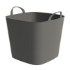 Life Story Flexi Tub, Versatile 26 Quart Storage Tote, Flexible Plastic Home Organizer Lightweight Basket with Carrying Handles, Gray, 6 Pack - 2 of 4