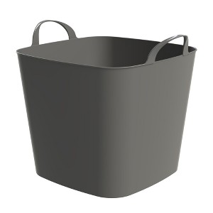 Life Story Flexi Tub, Versatile 26 Quart Storage Tote, Flexible Plastic Home Organizer Lightweight Basket with Carrying Handles, Gray - 1 of 4