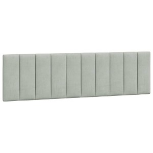 vidaXL Headboard Cushion Bedroom Hanging Upholstered Pillow Headboard Velvet - Light Gray 72" - 1 of 4