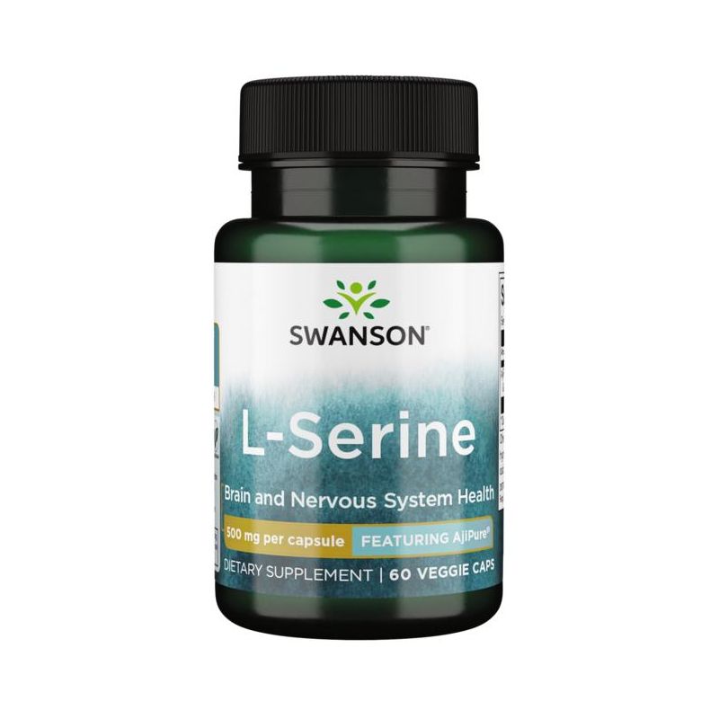 Swanson Dietary Supplements L-Serine - Featuring Ajipure 500 mg 60 Veg Caps, 1 of 2
