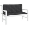 vidaXL Garden Bench Cushions 2pcs Black 47.2 in.x19.7 in.x2.8 in. Oxford Fabric - 3 of 4