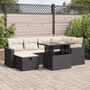 vidaXL Garden Sofa Set Black, Cream White PE Rattan, Powder-Coated Steel - 2 of 4