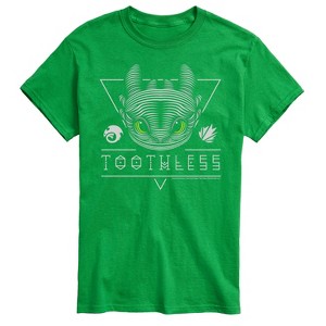 Men's - How to Train Your Dragon - Toothless Line Art Short Sleeve Graphic T-Shirt - 1 of 4