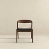 HDZNVF Set of 2 Solid Wood Black Leather Dining Chair - 2 of 4