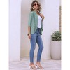 INSPIRE CHIC Women's 3/4 Sleeve Dressy Neck Ruffle Open Front Casual Eyelet Cardigans - 2 of 4