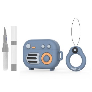 HTUTWOO Retro Radio AirPods Pro Case, Silicone Protective Cover with Finger Ring Keychain and Cleaner Kit - 1 of 4