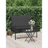 Patio Bench with Cushion Black 41.3" Poly Rattan - 2 of 4
