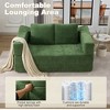 FURNIinspire Modern Minimalist Sofa, Fold-Out Sofa Bed, Convertible Chair Floor Couch for Living room, Bedroom, Green, 33.5"*30"*17.3" - 3 of 4